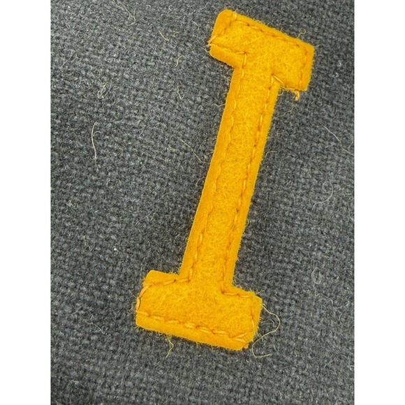 Vintage Stevens Wool Flat Cap Cabbie Hat Black Yellow "I" Iowa Size 7 USA Made - Picture 9 of 9